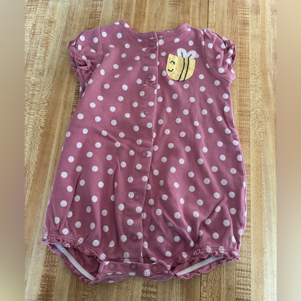 Carter's Pink and White Polka Dot Onesie
